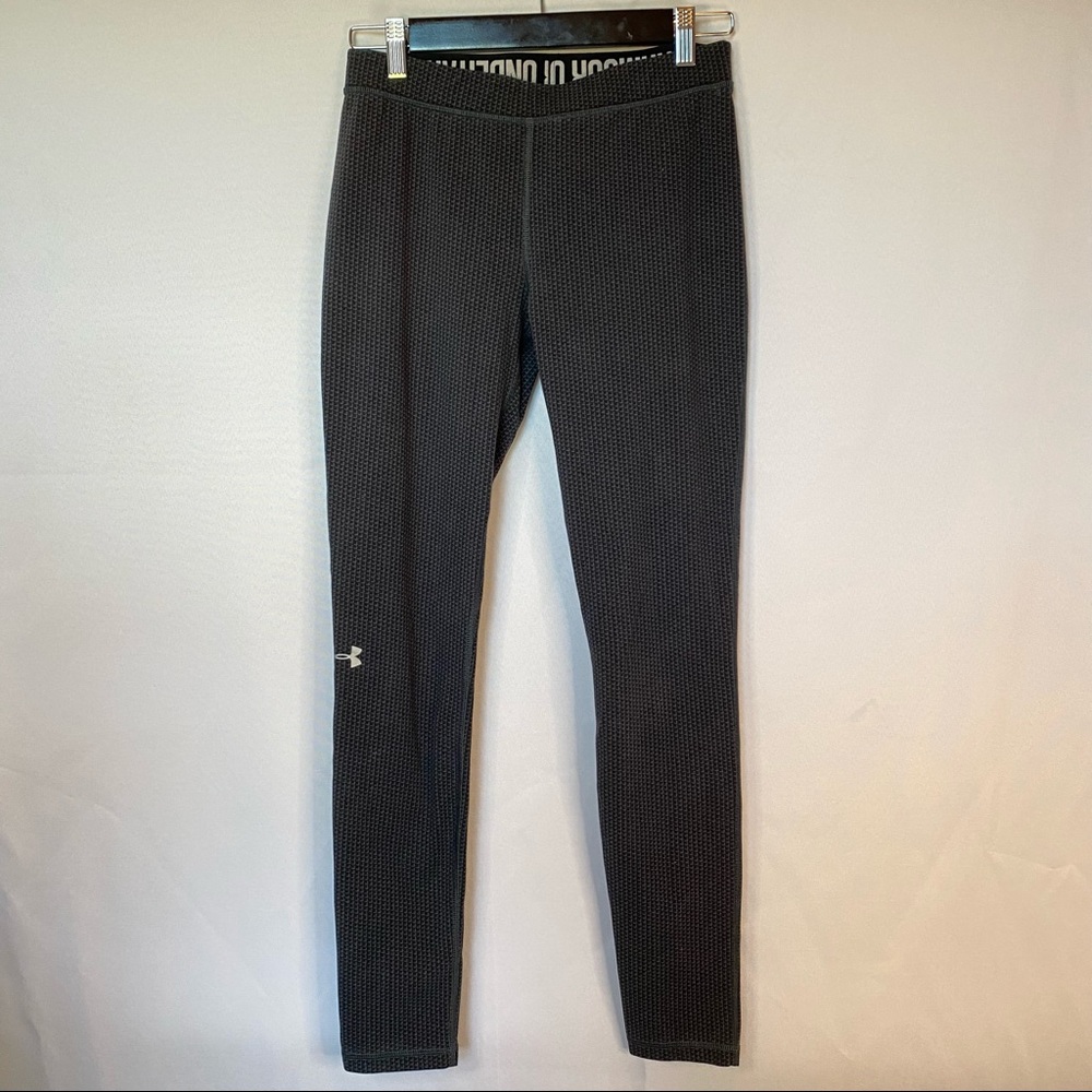 Under Armour Favorite Checkpoint Leggings ‎ #1285993 Fitted Next To Skin Gray